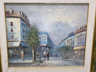BURNEY (XXe siècle) 
Boulevards animés
Huile...