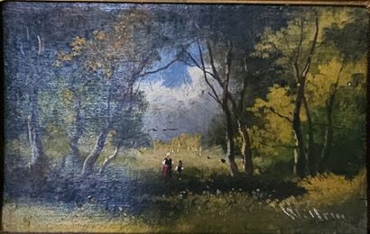Ecole moderne dans le goût du XIXème s.
Paysage...