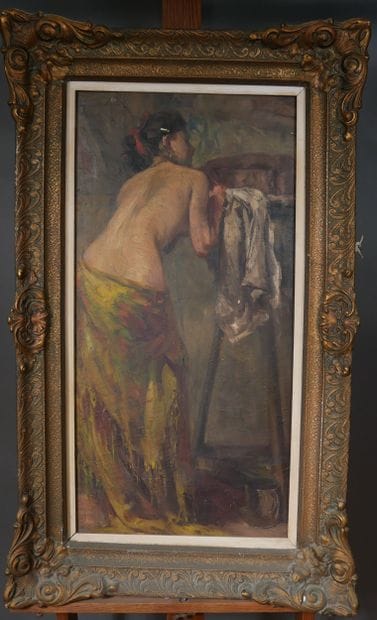 Richard DURANDO TOGO (1910- ?)
Femme se déshabillant
Huile...