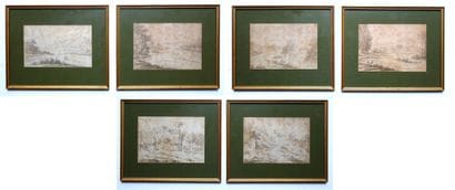 Charles ESCHARD (1748-1810)
Paysages animés
Six...