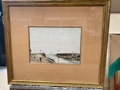 Jean HELLEU (1894-1985) 
L’entrée du port
Aquarelle...