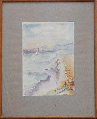 Claudine DUCAROIR (1946-)
The Beachfront
Watercolor,...