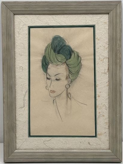 Ecole moderne
Portrait de femme au turban...