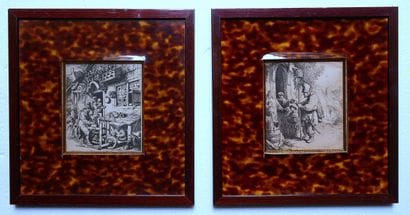 Set of two engravings:
- After Rembrandt...