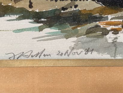 Jean HELLEU (1894-1985) 
L’entrée du port
Aquarelle...