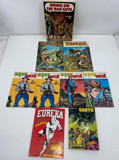 Lot comprenant :
-	BATMAN, Sagedition, 1972...