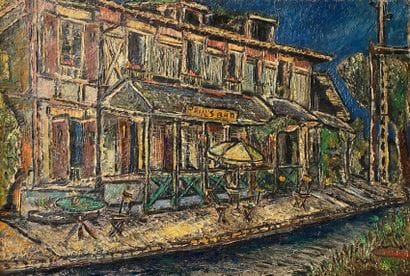 M. TANGUY (XXe siècle) 
Paul’s bar (1954)
Huile...