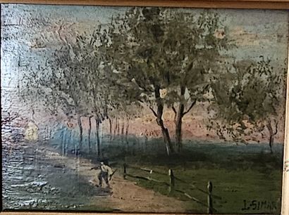 Ecole moderne dans le goût du XIXème s.
Paysage...