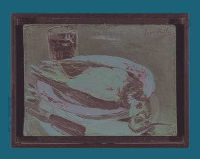 Jean HELLEU (1894-1985) 
Nature morte à l’oiseau
Huile...