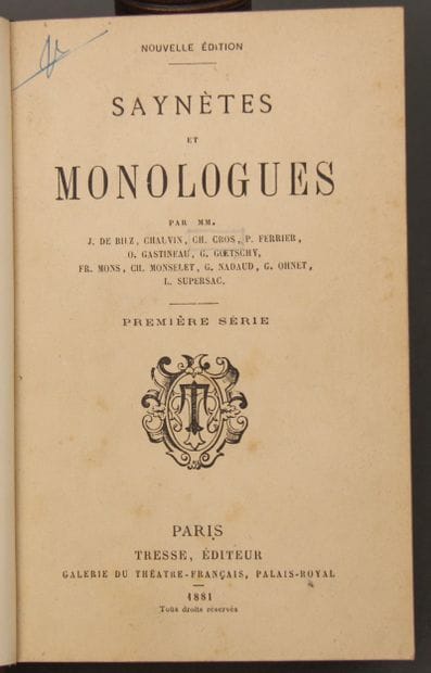 COLLECTIF. Saynetes et monologues.
2 vol....