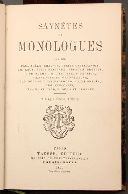 COLLECTIF. Saynetes et monologues.
2 vol....