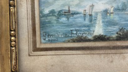 Germaine FLAMENT
Eglise au bord d'une rivière...