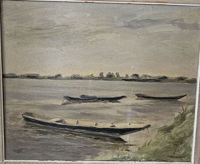 Léon TOUBLANC (1900-1990)
Les barques sur...
