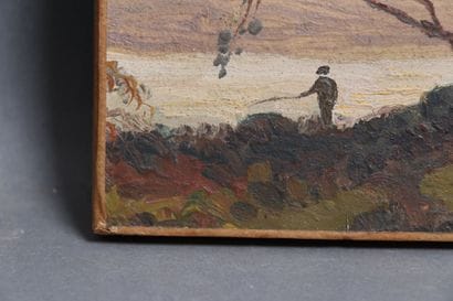 Ecole du XIXème s.
Pêcheur au bord d'une...