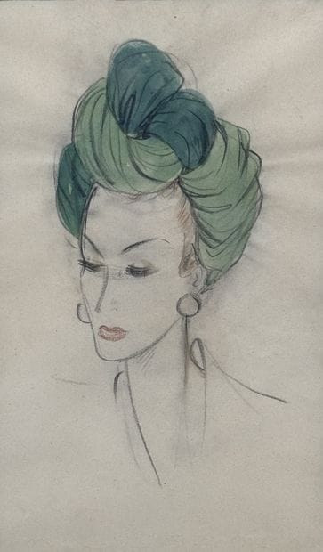 Ecole moderne
Portrait de femme au turban...