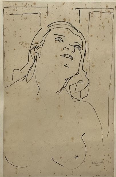 Ecole moderne
Buste de femme nue - etude...