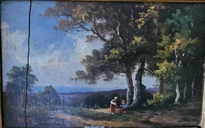 Ecole moderne dans le goût du XIXème s.
Paysage...
