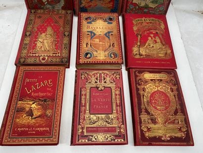 Lot de 9 livres de Prix à cartonnages d’éditeurs...