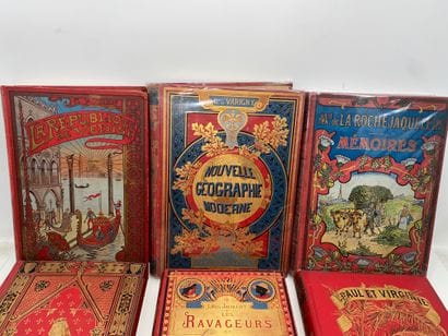 Lot de 9 livres de Prix à cartonnages d’éditeurs...