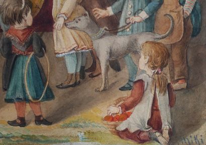 Ecole moderne
Jeux d'enfants
Paire d'aquarelles...