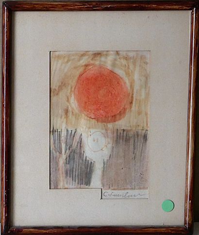 Ecole contemporaine
Soleil rouge
Aquarelle...