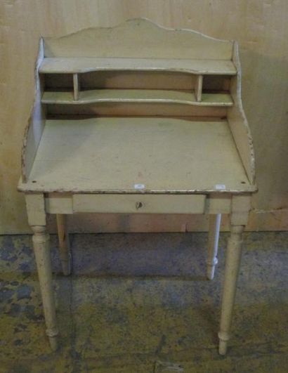 Petit bureau d'écolier en bois laqué bla...