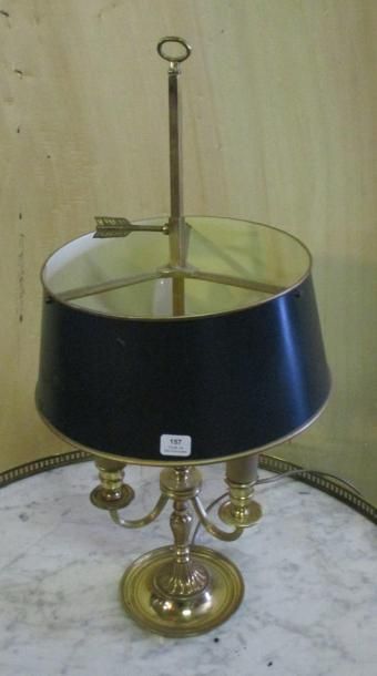 Lampe bouillotte en bronze à trois lumiè...
