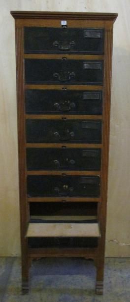 Petit cartonnier en bois naturel à huit ...