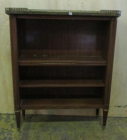 Bibus en bois naturel, plateau marbre galerie...