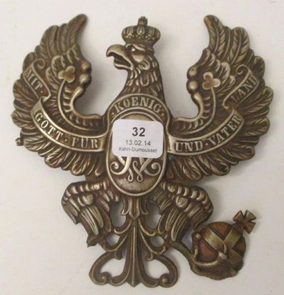 Plaque de troupe prussienne en métal