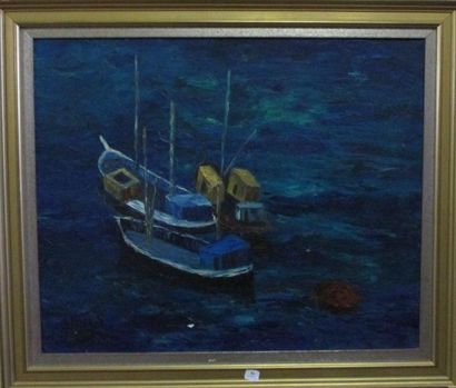 NICOLAÏ (XXème siècle)
Bateaux de pêche Huile...