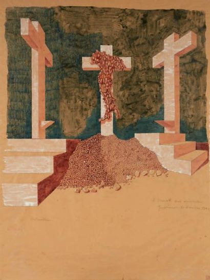 Gaetano PESCE (né en 1939)
Calvaire, 1980...