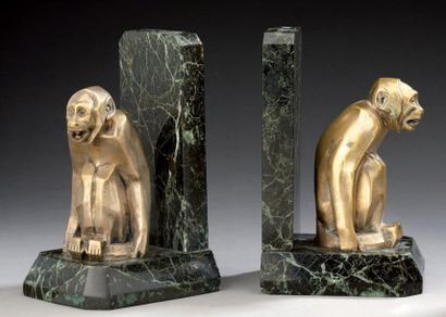 Édouard Marcel SANDOZ
«Singe assis» Paire...