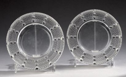 CRISTAL LALIQUE
Deux cendriers «Sumatra»...