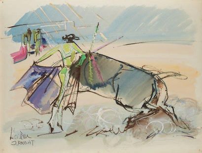 James RASSIAT (1909-1998)
L'arène Gouache...