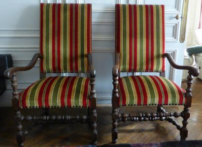 Paire de fauteuils en bois naturel style...