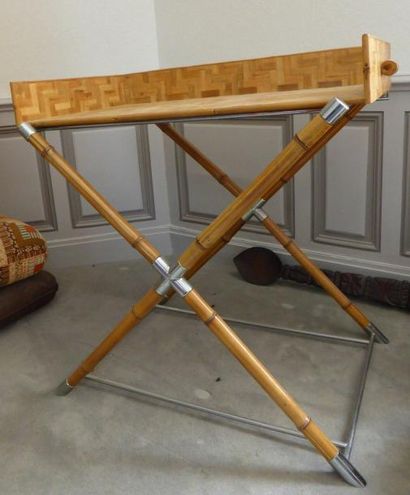 Table et piètement pliant en bambou années...