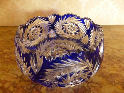 Coupe en cristal de Bohème bleu_blanc