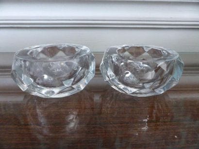 Paire de salières en cristal taillé, BAC...