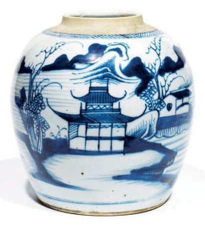 Pot à gingembre en porcelaine bleu/blanc...