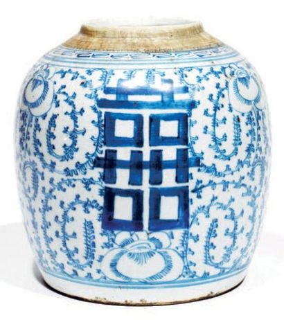 Pot à gingembre en porcelaine bleu/blanc...