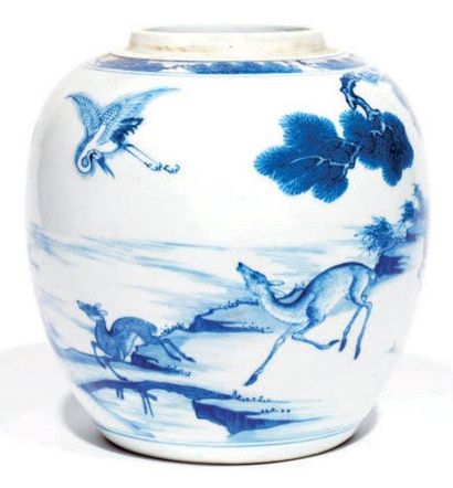 Pot à gingembre en porcelaine bleu/blanc...