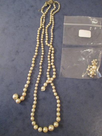Collier de perles de culture double rang...