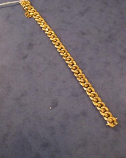 Bracelet en or jaune 18k à maillons creux,...