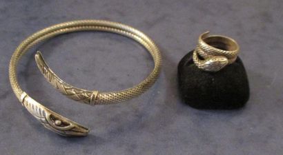 Parure en argent 835 °/°° en forme de serpent...