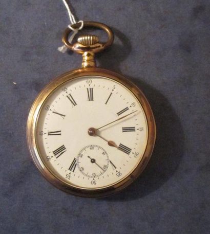 Montre de gousset en or jaune18 K, pds brut:...