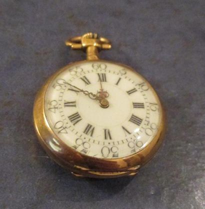 Montre de col en or jaune 18K, pds brut:...