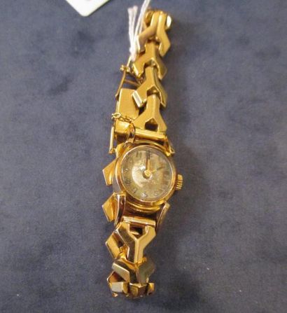 Bracelet-montre en or jaune 18 K, pds brut:...