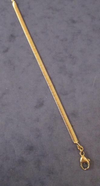 Bracelet en or jaune 18K à maillons plats,...