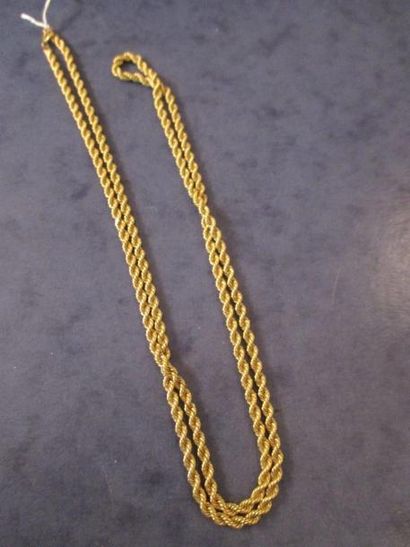 Collier torsadé en or jaune 18K, pds: 12,8...